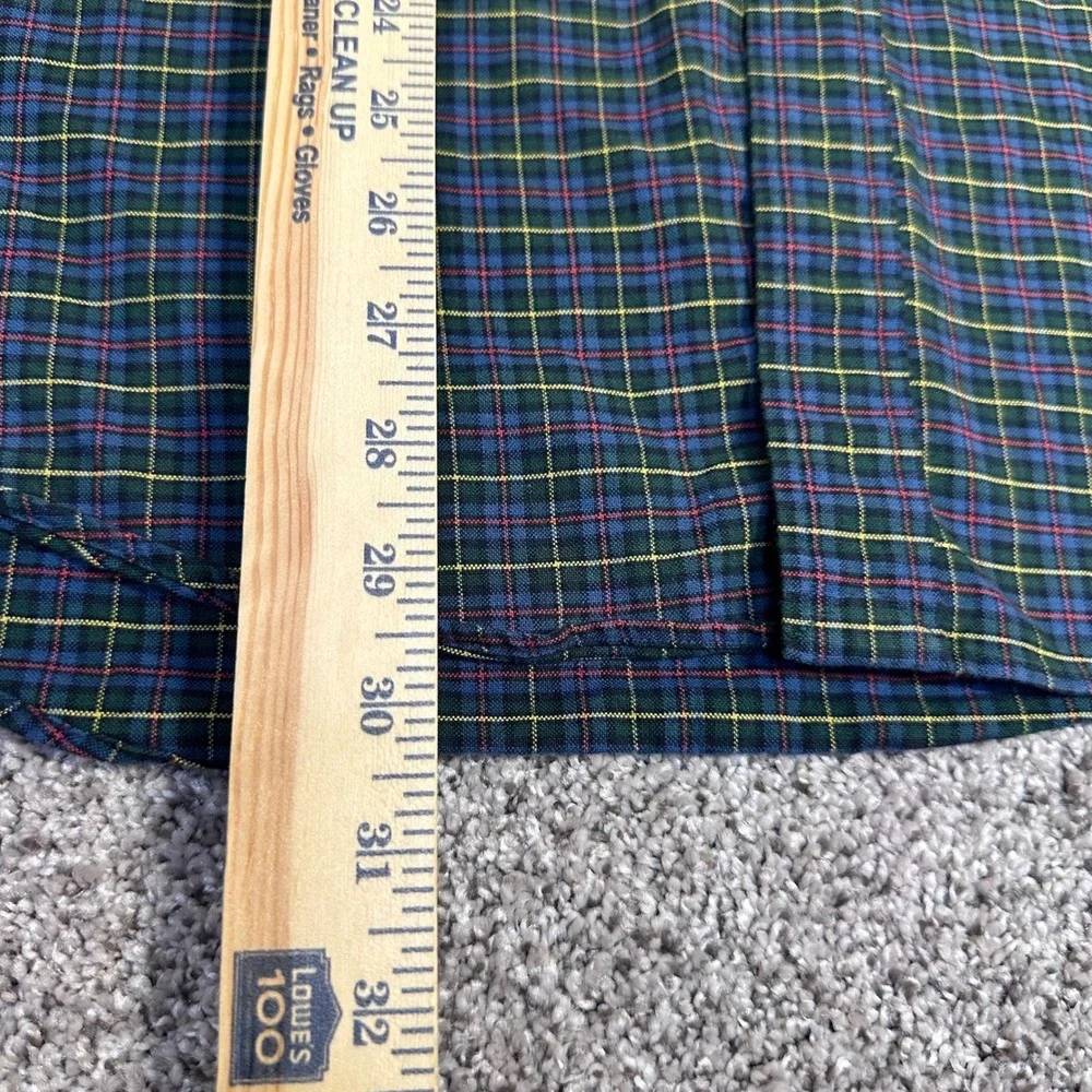 Polo Ralph Lauren‎ Mens Green Plaid Button Down Shirt Long Sleeve Pony Logo XL